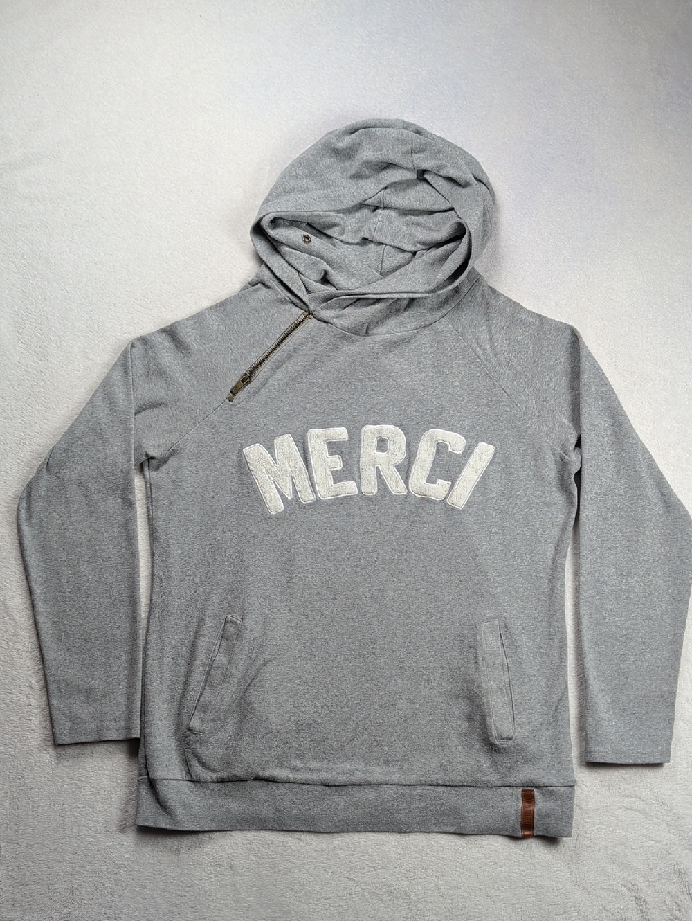 Ampersand Ave MERCI Graphic Pullover Hoodie Heather Grey XL